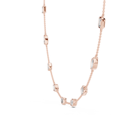 2.8ct TW Emerald and Marquise Lab-Grown Diamond Station Necklace in Rose Gold — Verasah fine jewellery