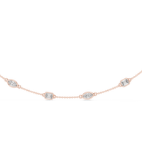 2.8ct TW Emerald and Marquise Lab-Grown Diamond Station Necklace in Rose Gold — Verasah fine jewellery
