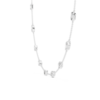 2.8ct TW Emerald and Marquise Lab-Grown Diamond Station Necklace in White Gold — Verasah fine jewellery
