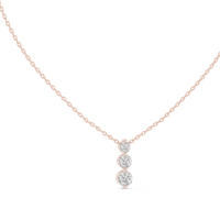 1.11ct TW Round Lab-Grown Diamond Three Stone Pendant Necklace in Rose Gold — Verasah fine jewellery