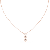1.11ct TW Round Lab-Grown Diamond Three Stone Pendant Necklace in Rose Gold — Verasah fine jewellery