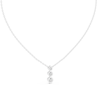 1.11ct TW Round Lab-Grown Diamond Three Stone Pendant Necklace in White Gold — Verasah fine jewellery