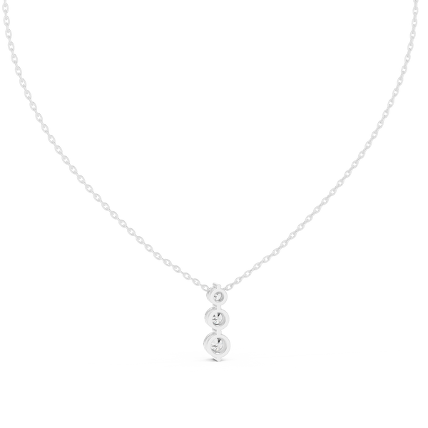 1.11ct TW Round Lab-Grown Diamond Three Stone Pendant Necklace