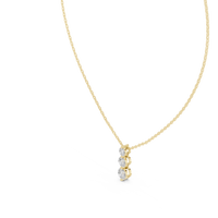 1.11ct TW Round Lab-Grown Diamond Three Stone Pendant Necklace in Yellow Gold — Verasah fine jewellery