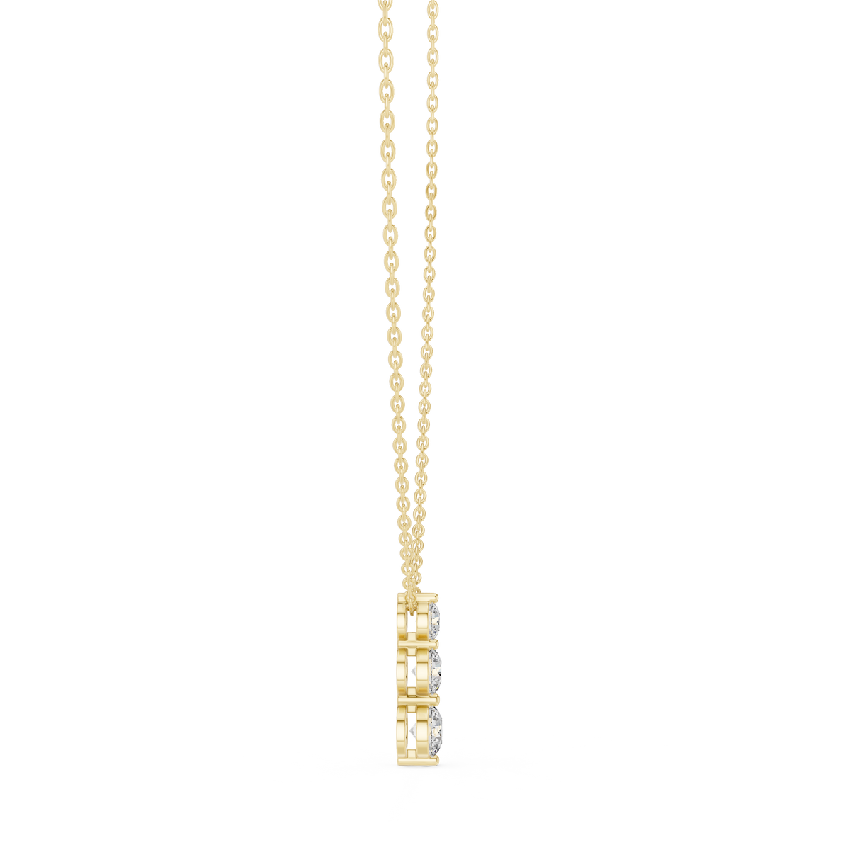 1.11ct TW Round Lab-Grown Diamond Three Stone Pendant Necklace