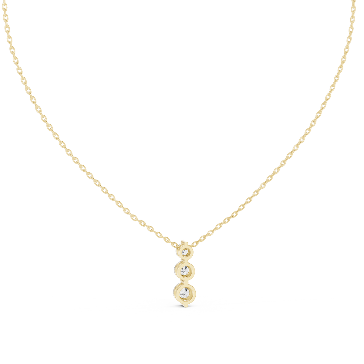 1.11ct TW Round Lab-Grown Diamond Three Stone Pendant Necklace