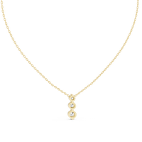 1.11ct TW Round Lab-Grown Diamond Three Stone Pendant Necklace in Yellow Gold — Verasah fine jewellery