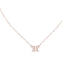0.24ct TW Round Lab-Grown Diamond Butterfly Pendant Necklace in Rose Gold — Verasah fine jewellery