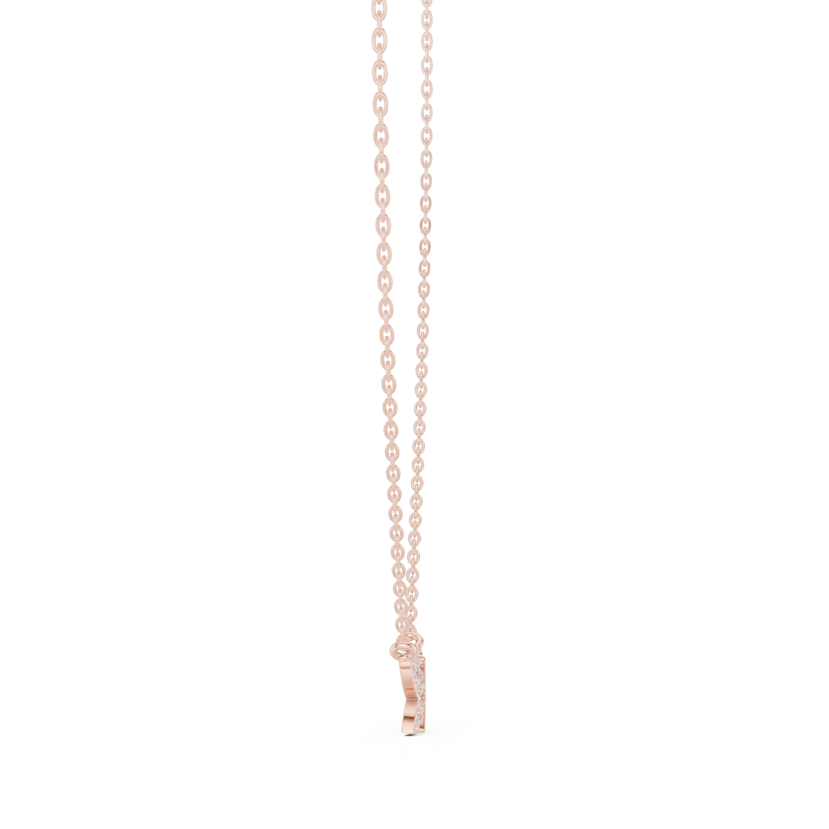 0.24ct TW Round Lab-Grown Diamond Butterfly Pendant Necklace