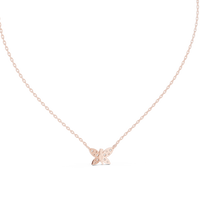 0.24ct TW Round Lab-Grown Diamond Butterfly Pendant Necklace in Rose Gold — Verasah fine jewellery