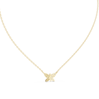 0.24ct TW Round Lab-Grown Diamond Butterfly Pendant Necklace in Yellow Gold — Verasah fine jewellery