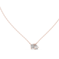 0.96ct TW Emerald and Pear Lab-Grown Diamond Toi et Moi Pendant Necklace in Rose Gold — Verasah fine jewellery