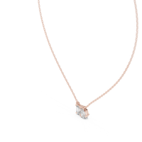 0.96ct TW Emerald and Pear Lab-Grown Diamond Toi et Moi Pendant Necklace in Rose Gold — Verasah fine jewellery