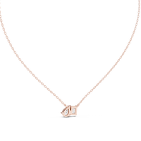 0.96ct TW Emerald and Pear Lab-Grown Diamond Toi et Moi Pendant Necklace in Rose Gold — Verasah fine jewellery