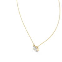 0.96ct TW Emerald and Pear Lab-Grown Diamond Toi et Moi Pendant Necklace in Yellow Gold — Verasah fine jewellery