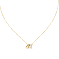 0.96ct TW Emerald and Pear Lab-Grown Diamond Toi et Moi Pendant Necklace in Yellow Gold — Verasah fine jewellery