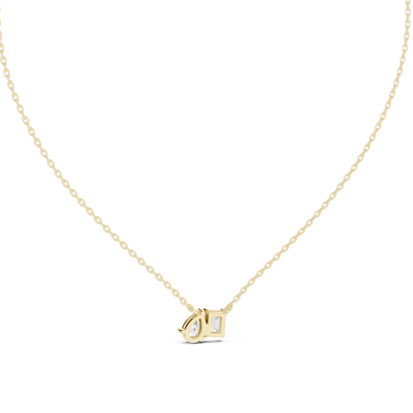 0.96ct TW Emerald and Pear Lab-Grown Diamond Toi et Moi Pendant Necklace