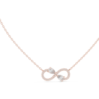 0.71ct TW Pear and Round Lab-Grown Diamond Infinity Pendant Necklace in Rose Gold — Verasah fine jewellery