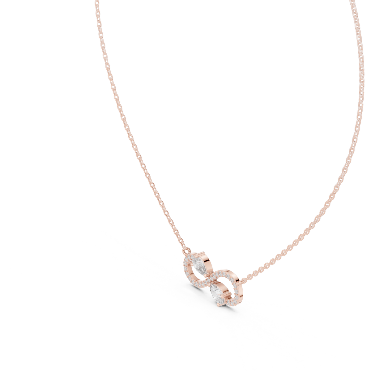 0.71ct TW Pear and Round Lab-Grown Diamond Infinity Pendant Necklace