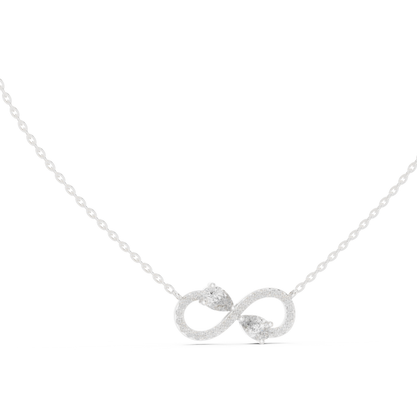 0.71ct TW Pear and Round Lab-Grown Diamond Infinity Pendant Necklace