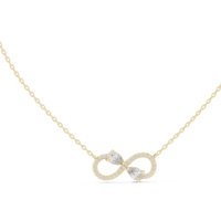 0.71ct TW Pear and Round Lab-Grown Diamond Infinity Pendant Necklace in Yellow Gold — Verasah fine jewellery