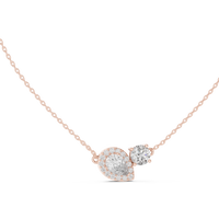 2.42ct TW Pear and Round Lab-Grown Diamond Cluster Pendant Necklace in Rose Gold — Verasah fine jewellery