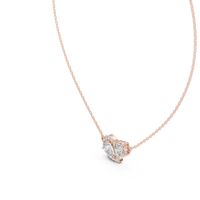 2.42ct TW Pear and Round Lab-Grown Diamond Cluster Pendant Necklace in Rose Gold — Verasah fine jewellery