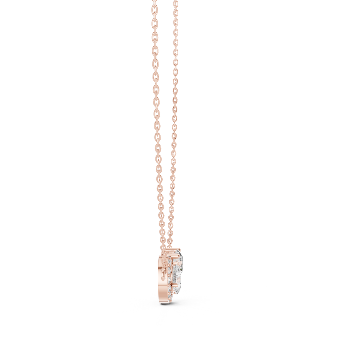 2.42ct TW Pear and Round Lab-Grown Diamond Cluster Pendant Necklace