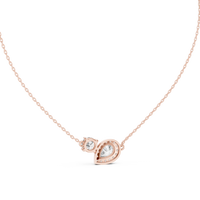 2.42ct TW Pear and Round Lab-Grown Diamond Cluster Pendant Necklace in Rose Gold — Verasah fine jewellery