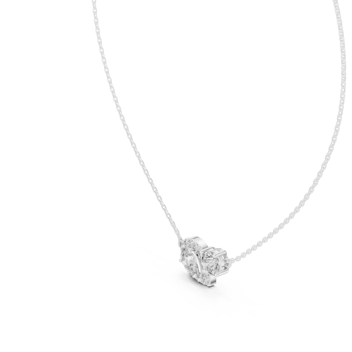 2.42ct TW Pear and Round Lab-Grown Diamond Cluster Pendant Necklace