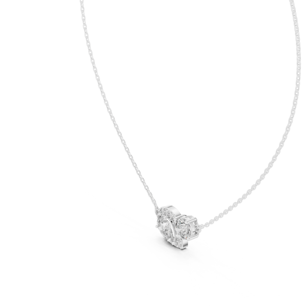2.42ct TW Pear and Round Lab-Grown Diamond Cluster Pendant Necklace