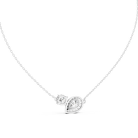2.42ct TW Pear and Round Lab-Grown Diamond Cluster Pendant Necklace in White Gold — Verasah fine jewellery