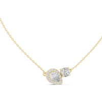 2.42ct TW Pear and Round Lab-Grown Diamond Cluster Pendant Necklace in Yellow Gold — Verasah fine jewellery