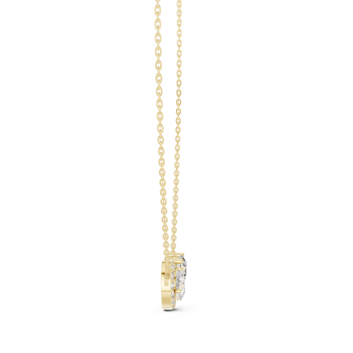 2.42ct TW Pear and Round Lab-Grown Diamond Cluster Pendant Necklace