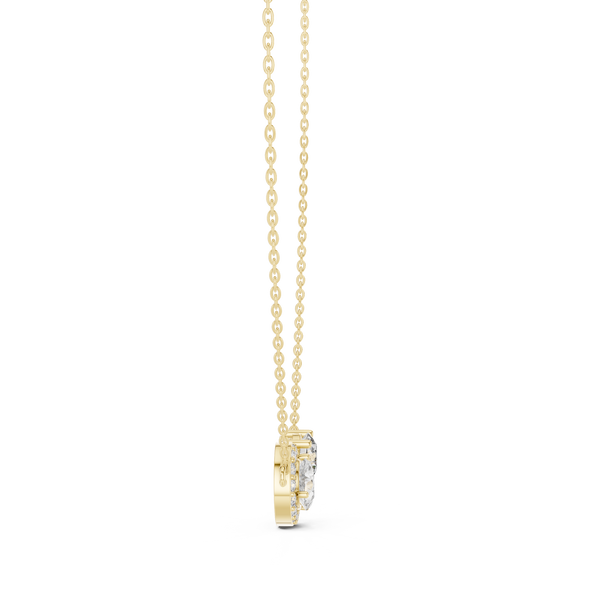 2.42ct TW Pear and Round Lab-Grown Diamond Cluster Pendant Necklace