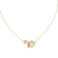 2.42ct TW Pear and Round Lab-Grown Diamond Cluster Pendant Necklace in Yellow Gold — Verasah fine jewellery