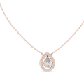 1.95ct TW Pear Lab-Grown Diamond Halo Pendant Necklace