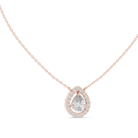 1.95ct TW Pear Lab-Grown Diamond Halo Pendant Necklace in Rose Gold — Verasah fine jewellery