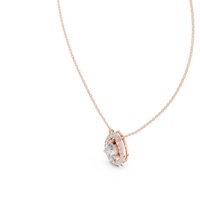 1.95ct TW Pear Lab-Grown Diamond Halo Pendant Necklace in Rose Gold — Verasah fine jewellery