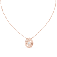 1.95ct TW Pear Lab-Grown Diamond Halo Pendant Necklace in Rose Gold — Verasah fine jewellery