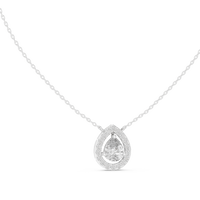 1.95ct TW Pear Lab-Grown Diamond Halo Pendant Necklace in White Gold — Verasah fine jewellery