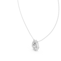 1.95ct TW Pear Lab-Grown Diamond Halo Pendant Necklace in White Gold — Verasah fine jewellery