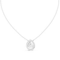 1.95ct TW Pear Lab-Grown Diamond Halo Pendant Necklace in White Gold — Verasah fine jewellery