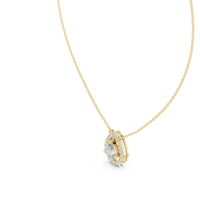 1.95ct TW Pear Lab-Grown Diamond Halo Pendant Necklace in Yellow Gold — Verasah fine jewellery