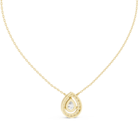 1.95ct TW Pear Lab-Grown Diamond Halo Pendant Necklace in Yellow Gold — Verasah fine jewellery