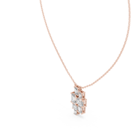 3.86ct TW Emerald Cut Lab-Grown Diamond Cluster Pendant Necklace in Rose Gold — Verasah fine jewellery