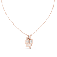 3.86ct TW Emerald Cut Lab-Grown Diamond Cluster Pendant Necklace in Rose Gold — Verasah fine jewellery