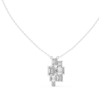 3.86ct TW Emerald Cut Lab-Grown Diamond Cluster Pendant Necklace in White Gold — Verasah fine jewellery