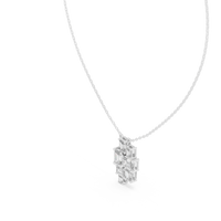 3.86ct TW Emerald Cut Lab-Grown Diamond Cluster Pendant Necklace in White Gold — Verasah fine jewellery