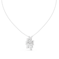 3.86ct TW Emerald Cut Lab-Grown Diamond Cluster Pendant Necklace in White Gold — Verasah fine jewellery